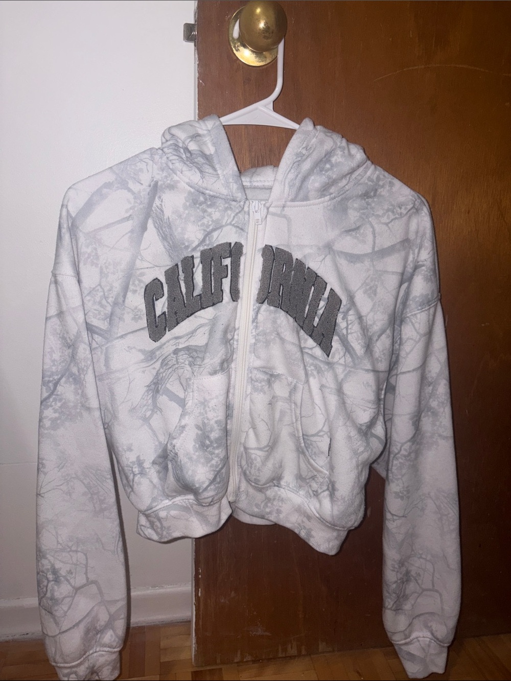 Urban Behavior White and Light Gray California Hooded Jacket for Kids